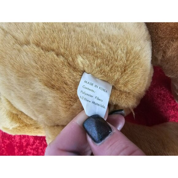 Vintage Walmart Brown Jointed Teddy Bear Plush Stuffed Animal Toy Red‎ Plaid Bow - Picture 3 of 8